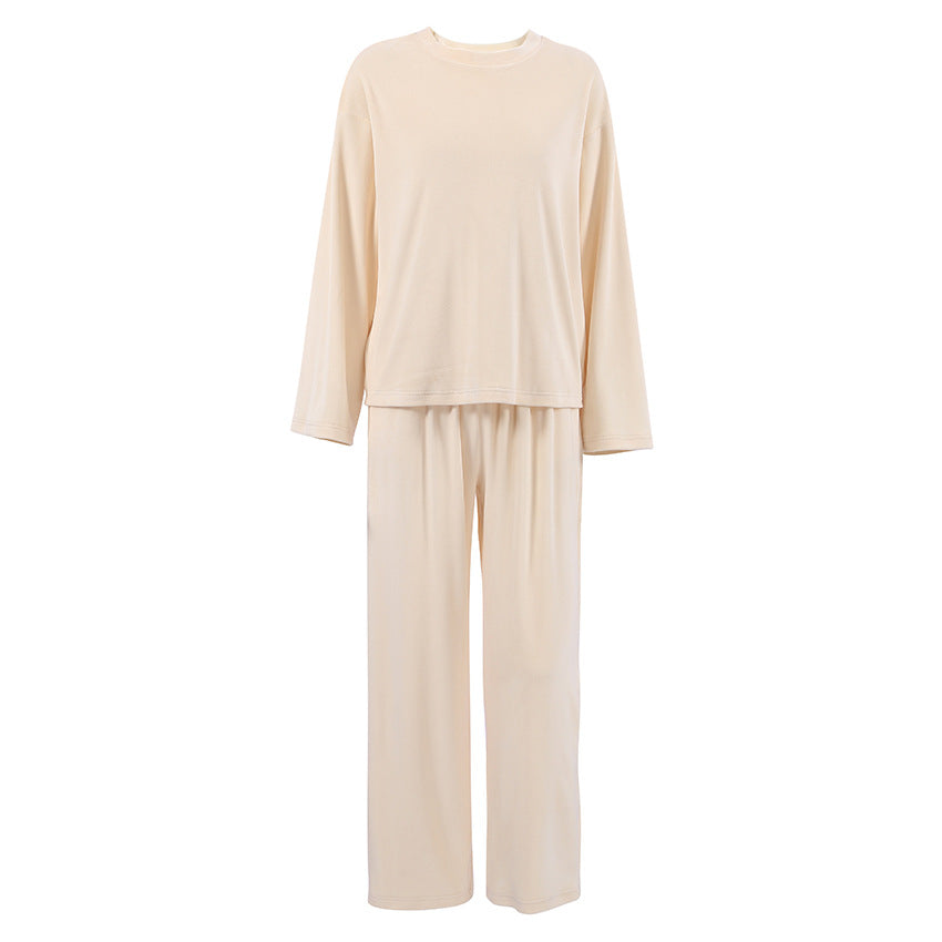 Warm Pajamas Knitting Home Clothes Set