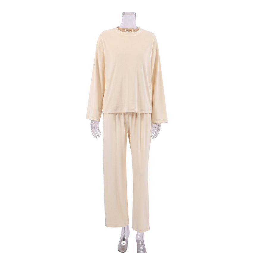Warm Pajamas Knitting Home Clothes Set