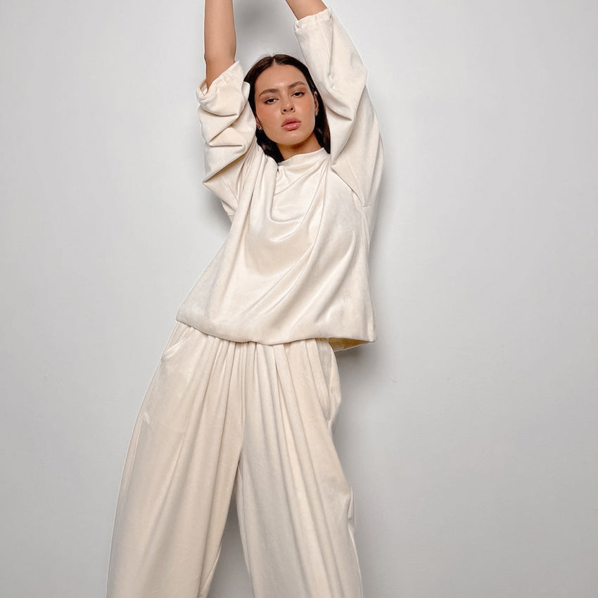 Warm Pajamas Knitting Home Clothes Set