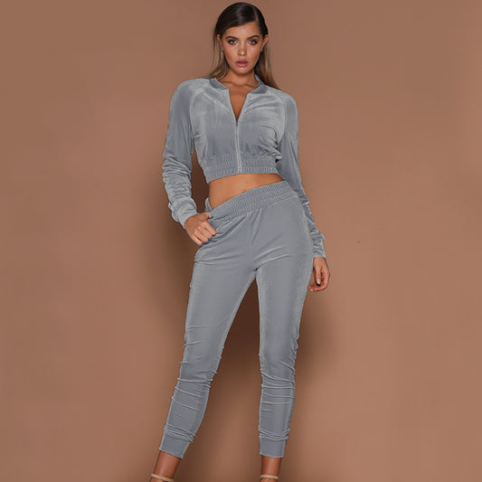 Zipper Hoodie Pants Set Gym Fitness Sports Sets